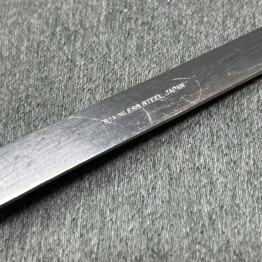 Vintage Stainless Steel Serving Spoon Japan Minimalist Flat Handle MCM 10.5